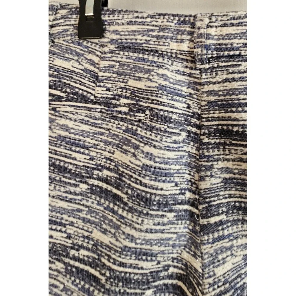 Katherine Barclay MONTREA striped silver thread tweed textured shorts women Sz 6